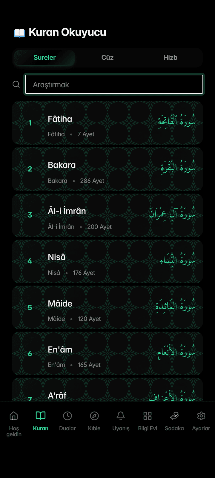 Sesli Kur'an okuyucu