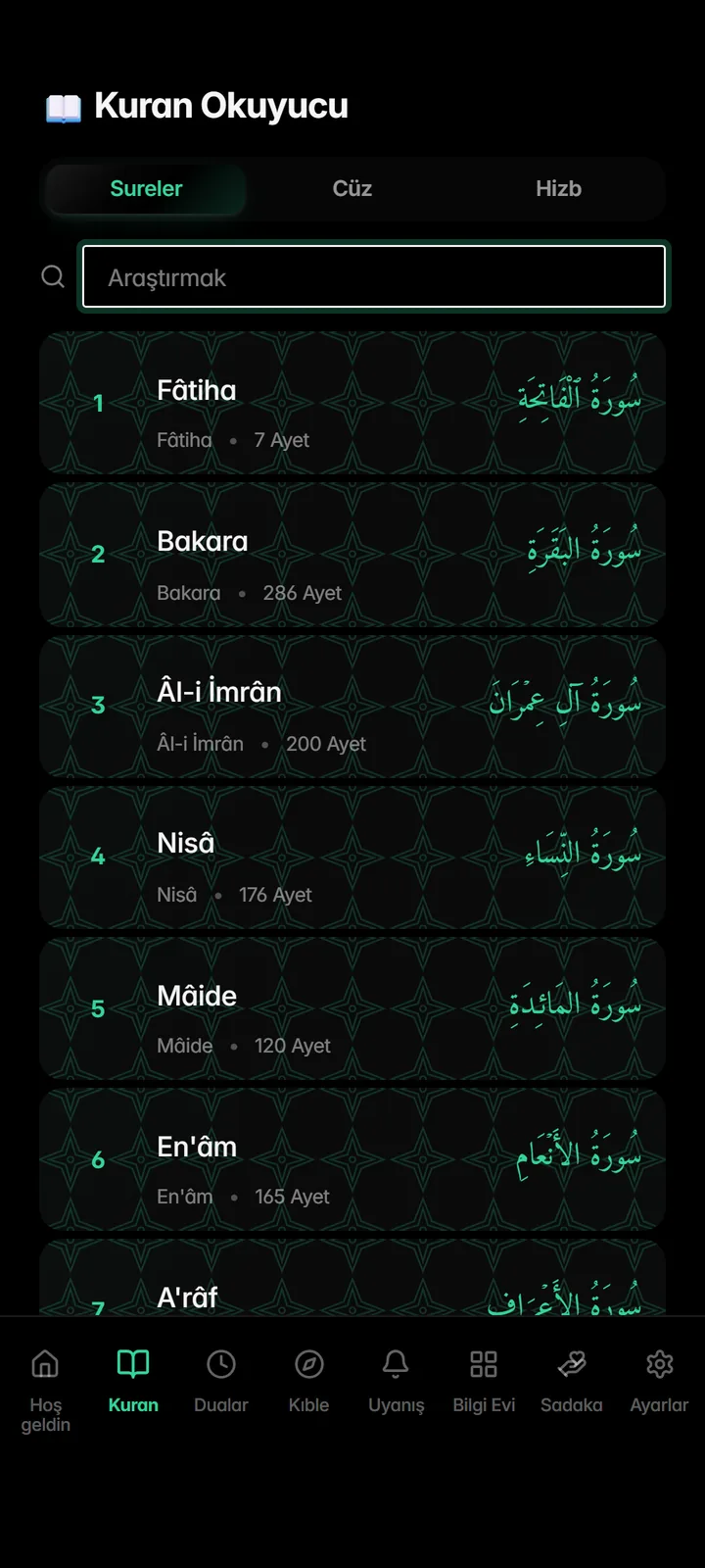Sesli Kur'an okuyucu
