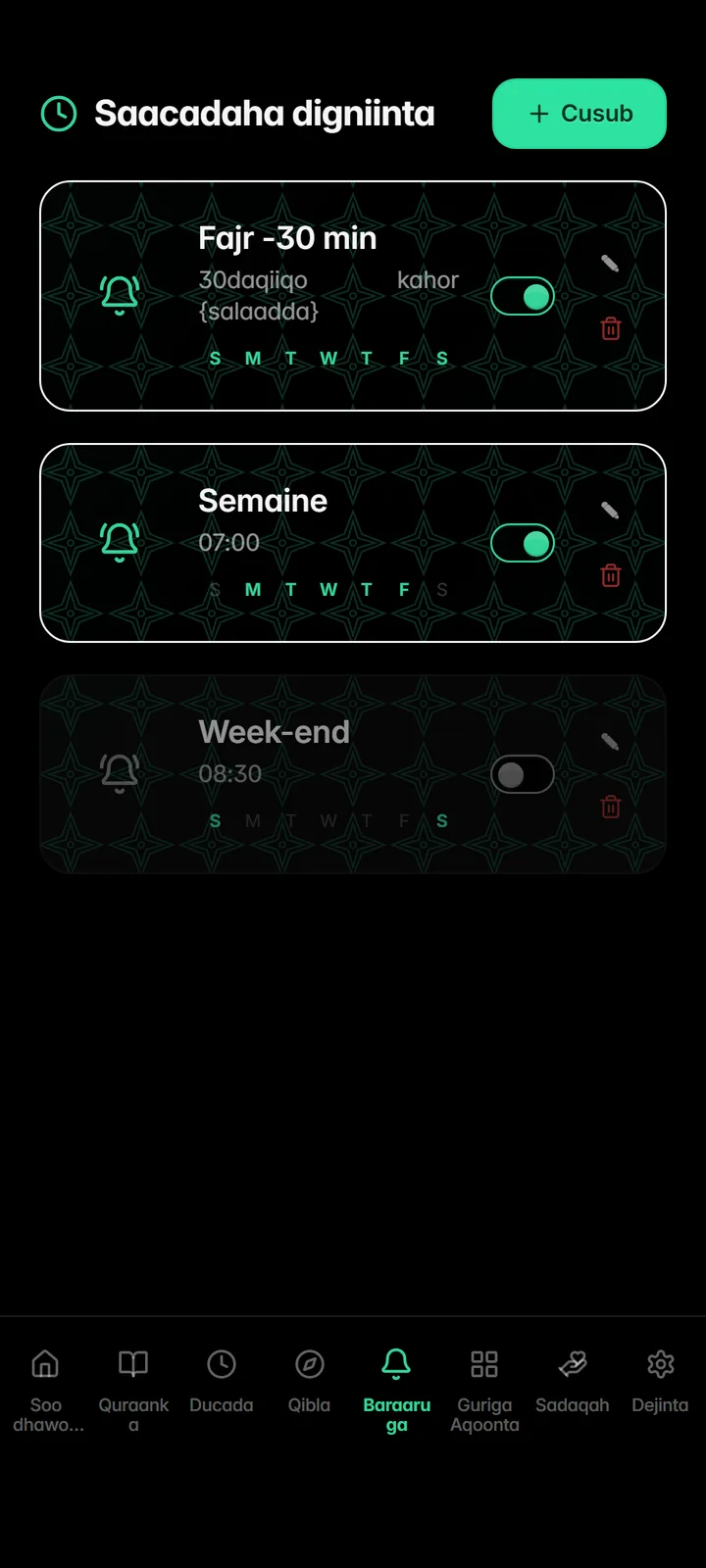 Smart alarms